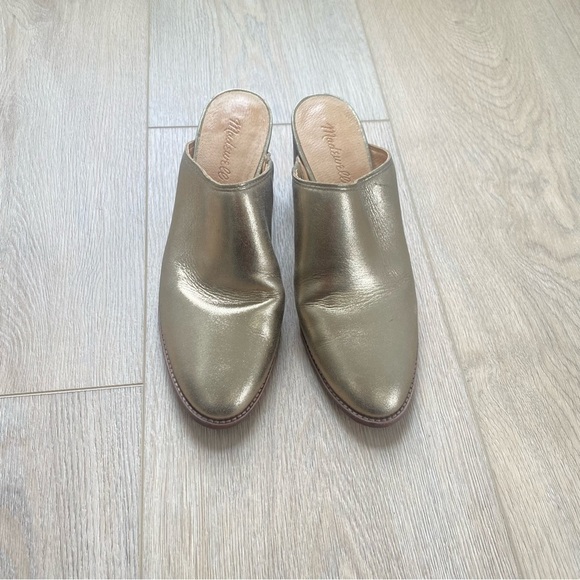 Madewell Harper Mules in Metallic Gold - Picture 3 of 9
